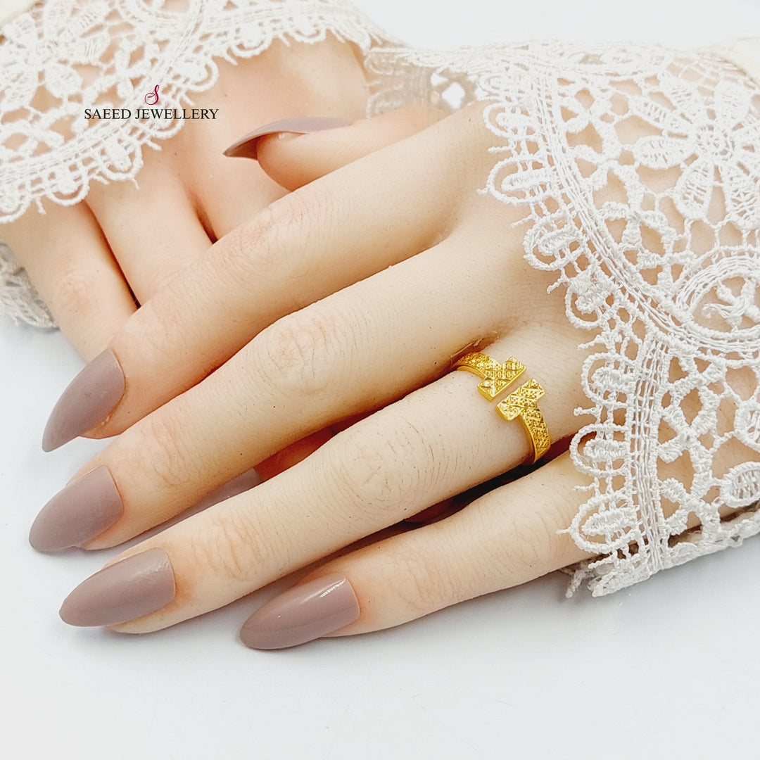 Paperclip Ring Made of 21K Gold by Saeed Jewelry 