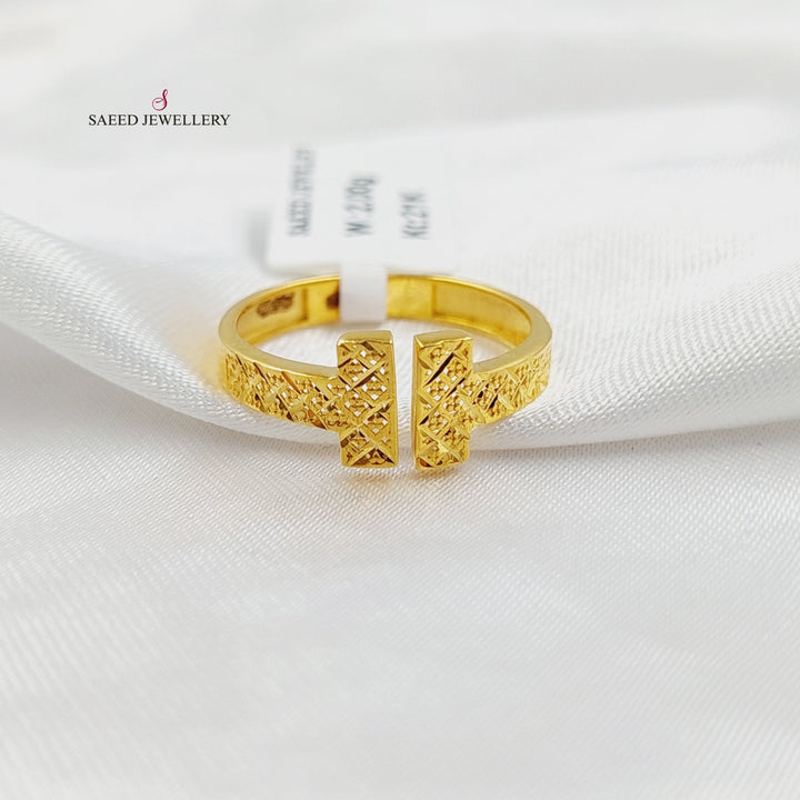 Paperclip Ring Made of 21K Gold by Saeed Jewelry 