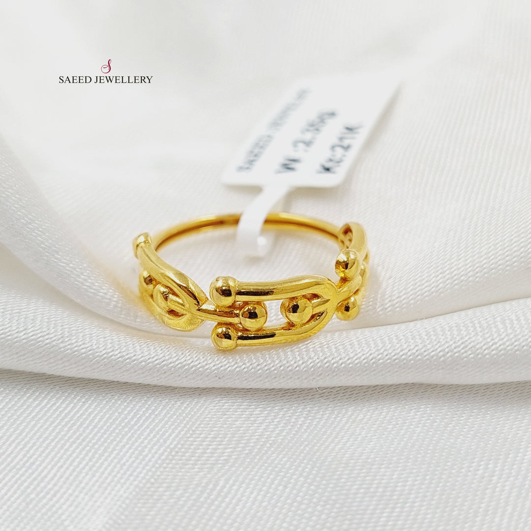 21K Gold Paperclip Ring by Saeed Jewelry - Image 1