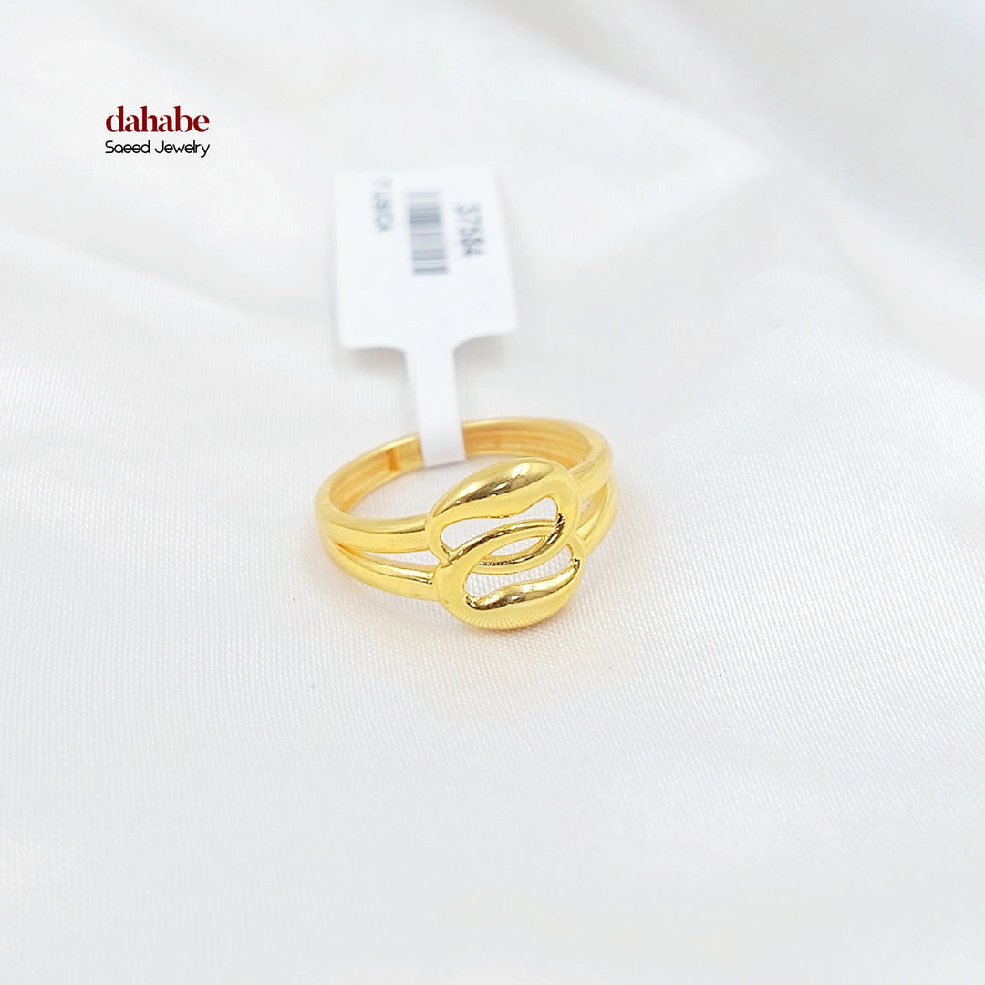 21K خاتم سادة-مجوهرات الشيخ سعيد-Saeed Jewelry 