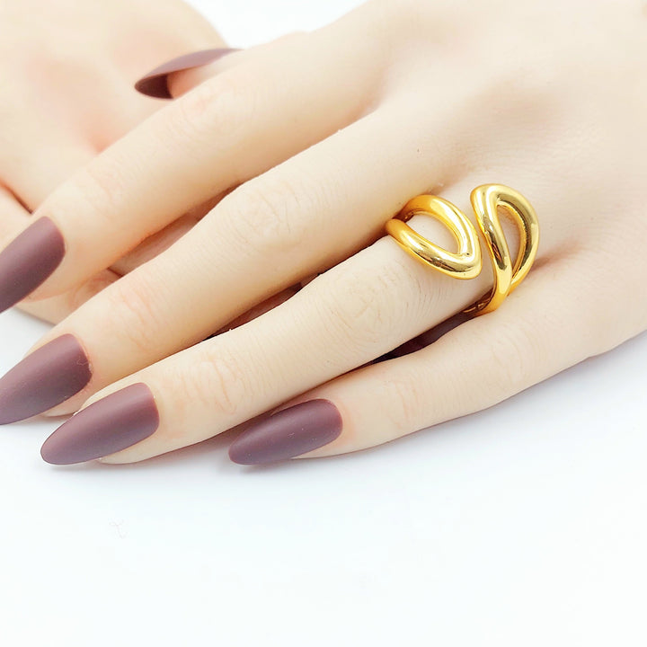 21K خاتم اكسترا سادة-مجوهرات الشيخ سعيد-Saeed Jewelry 