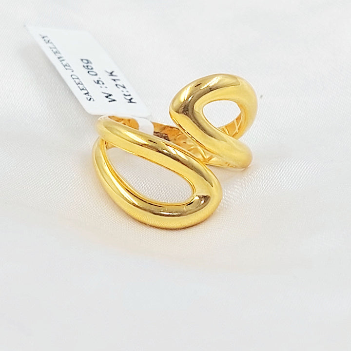 21K خاتم اكسترا سادة-مجوهرات الشيخ سعيد-Saeed Jewelry 
