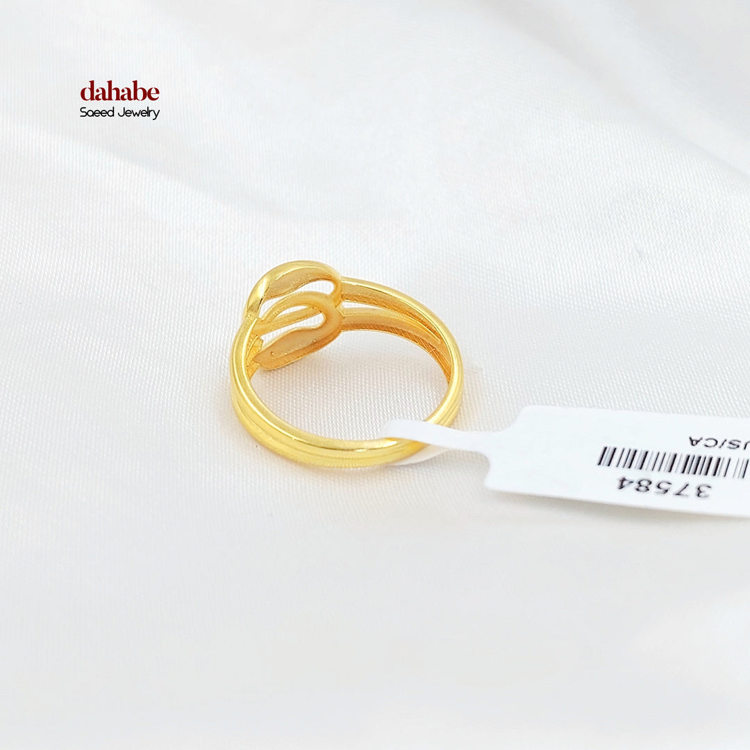 21K خاتم سادة-مجوهرات الشيخ سعيد-Saeed Jewelry 