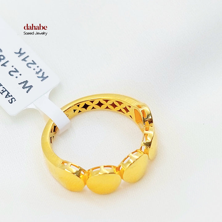 21K Gold Geometric Band Ring