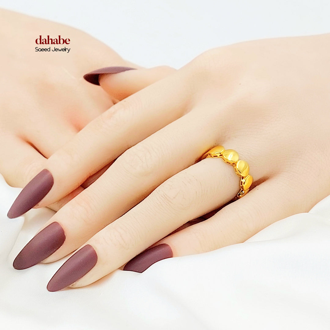 21K Gold Geometric Band Ring