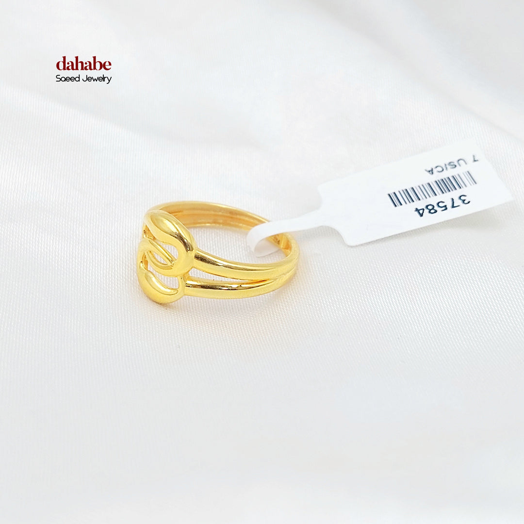21K خاتم سادة-مجوهرات الشيخ سعيد-Saeed Jewelry 