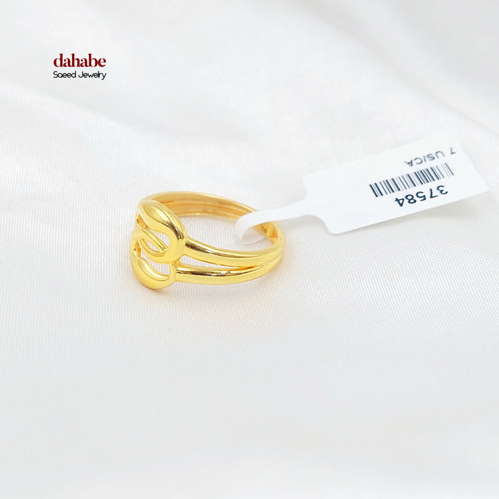 21K خاتم سادة-مجوهرات الشيخ سعيد-Saeed Jewelry 