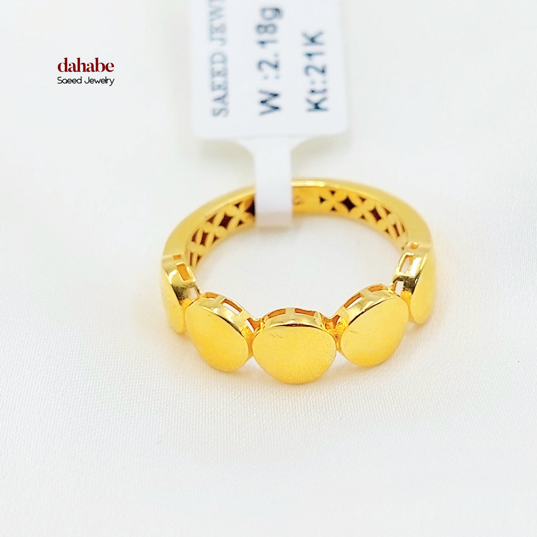 21K Gold Geometric Band Ring