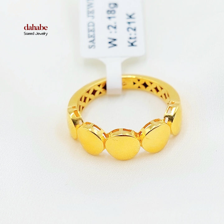 21K Gold Geometric Band Ring