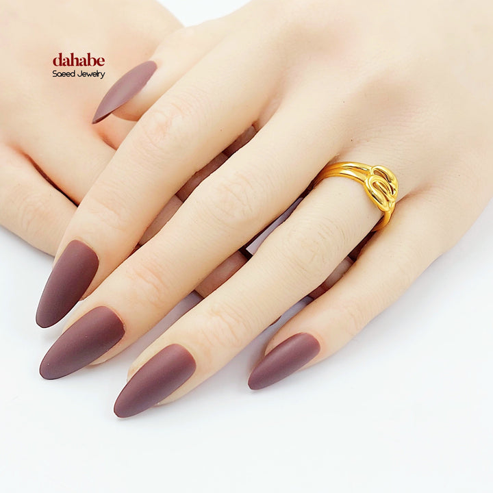 21K خاتم سادة-مجوهرات الشيخ سعيد-Saeed Jewelry 
