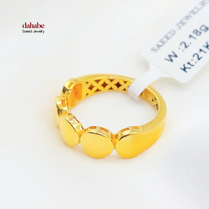 21K Gold Geometric Band Ring