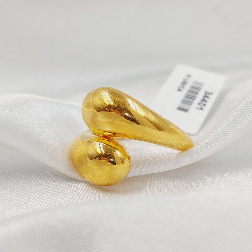 Plain Almond Ring Made of 21K Gold by Saeed Jewelry 