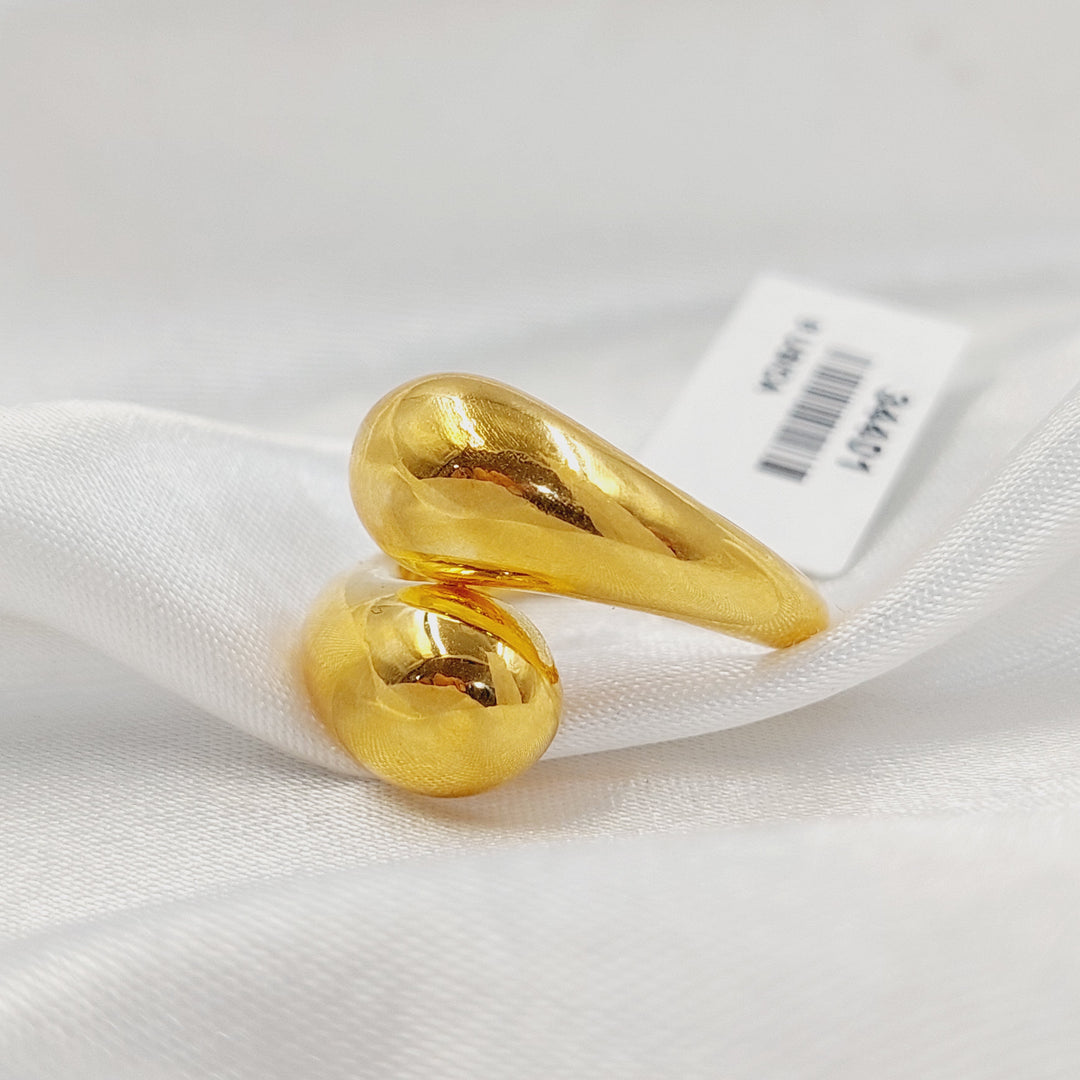 21K خاتم لوزة سادة-مجوهرات الشيخ سعيد-Saeed Jewelry 