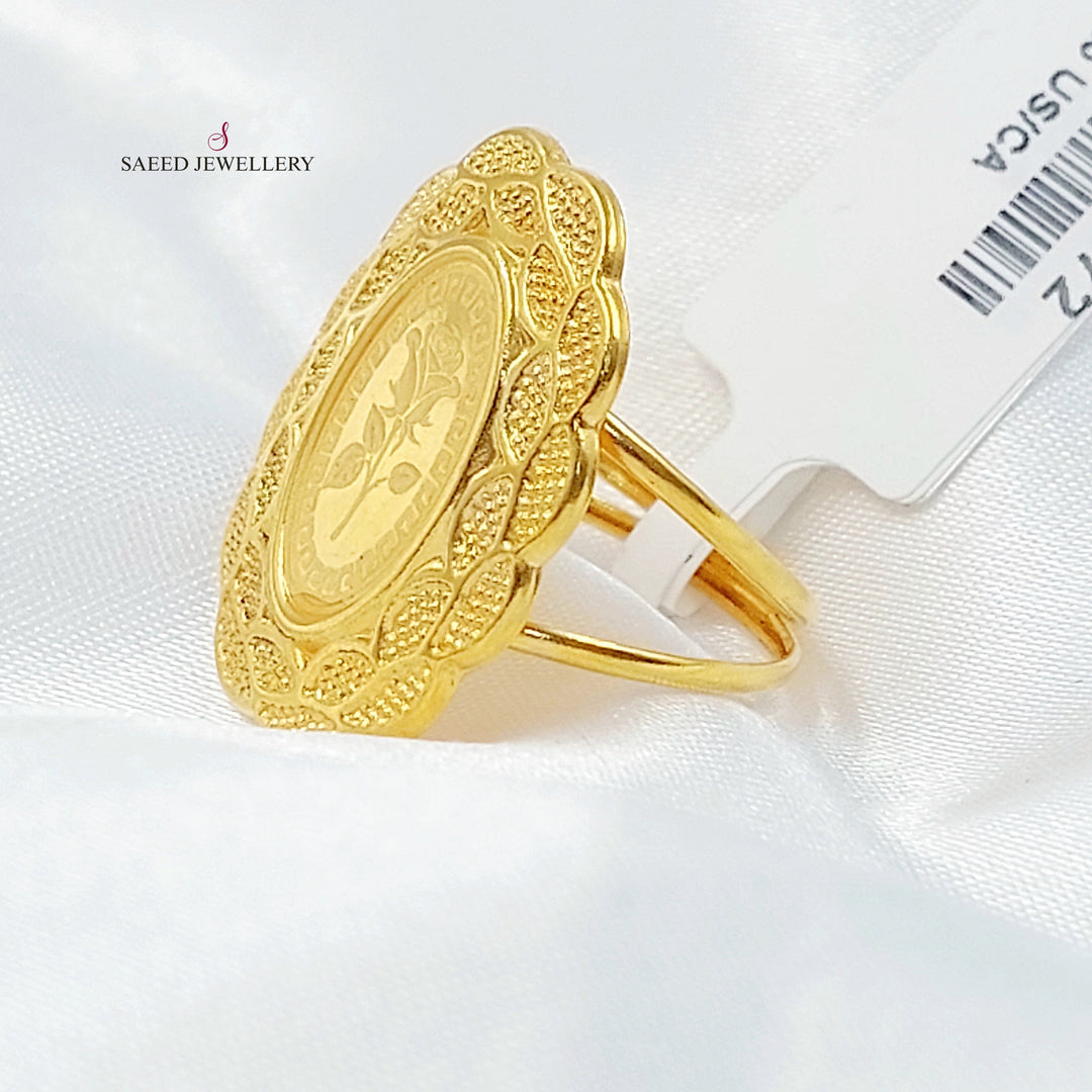 Print Ounce Ring Made of 21K Gold by Saeed Jewelry 