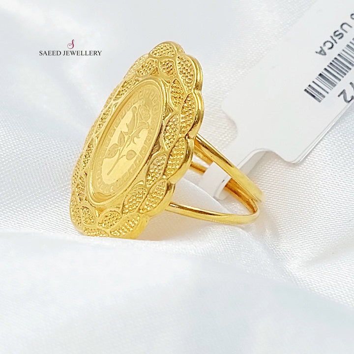 Print Ounce Ring Made of 21K Gold by Saeed Jewelry 