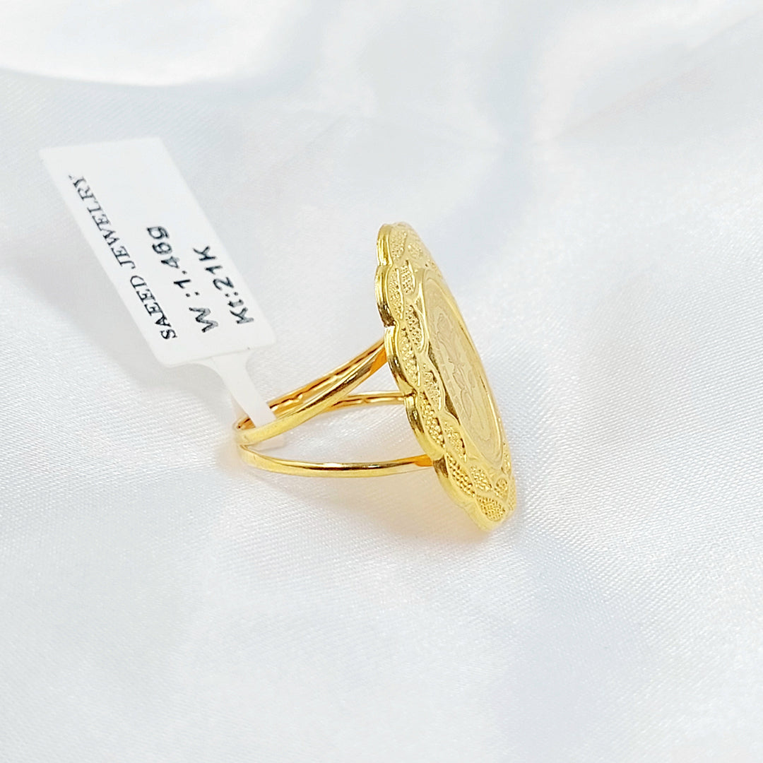 21K خاتم اونصه قشرة-مجوهرات الشيخ سعيد-Saeed Jewelry 