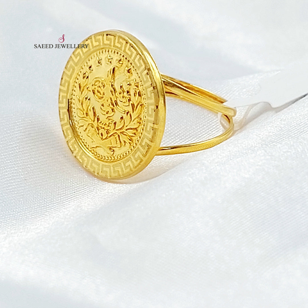 21K خاتم رشادي قشرة-مجوهرات الشيخ سعيد-Saeed Jewelry 