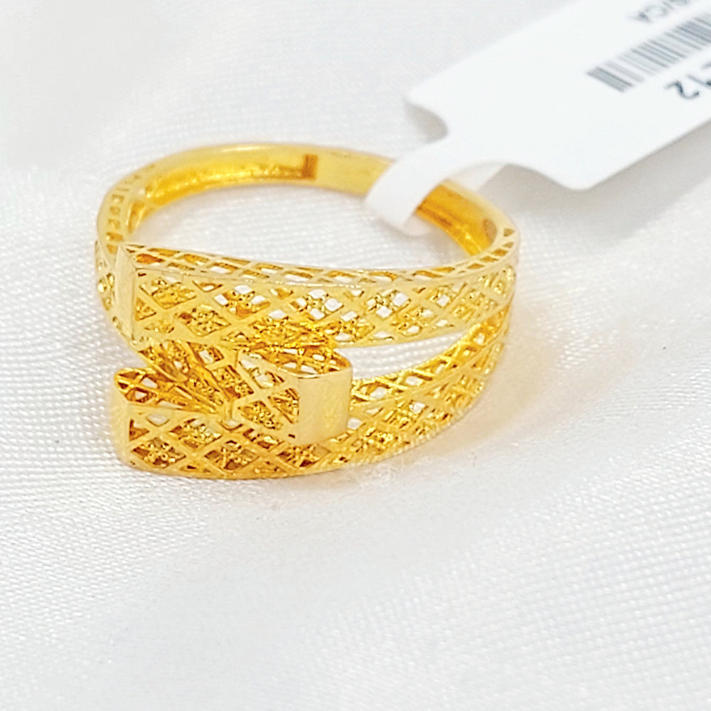 Pyramid Ring Made of 21K Gold by Saeed Jewelry 