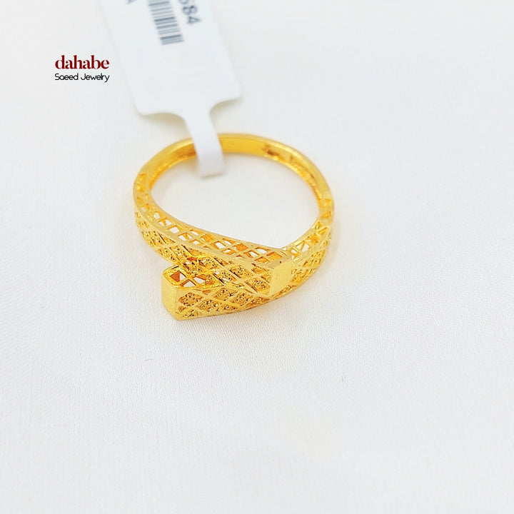 21K Gold Lattice Crossover Ring