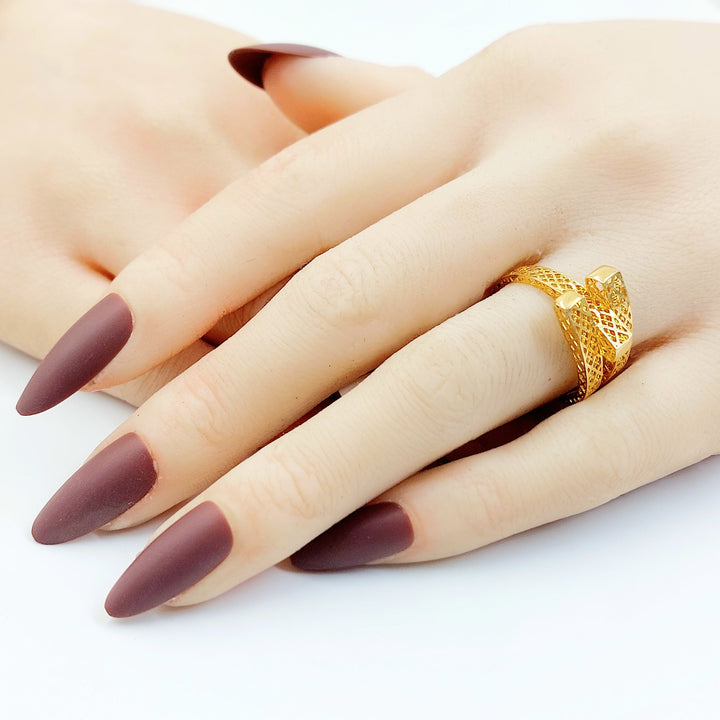 Pyramid Ring Made of 21K Gold by Saeed Jewelry 