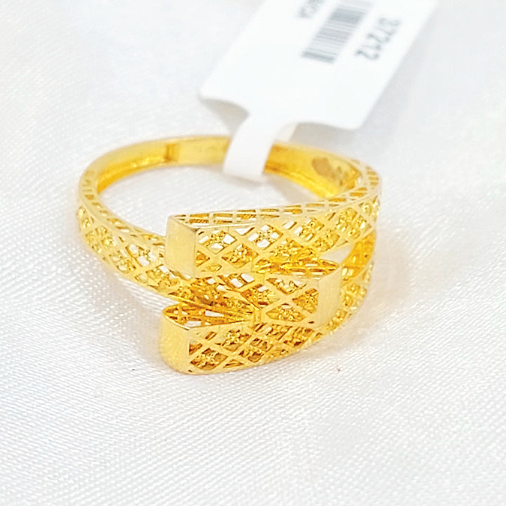 Pyramid Ring Made of 21K Gold by Saeed Jewelry 