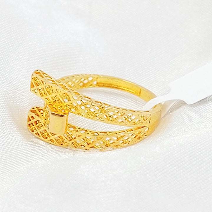 Pyramid Ring Made of 21K Gold by Saeed Jewelry 