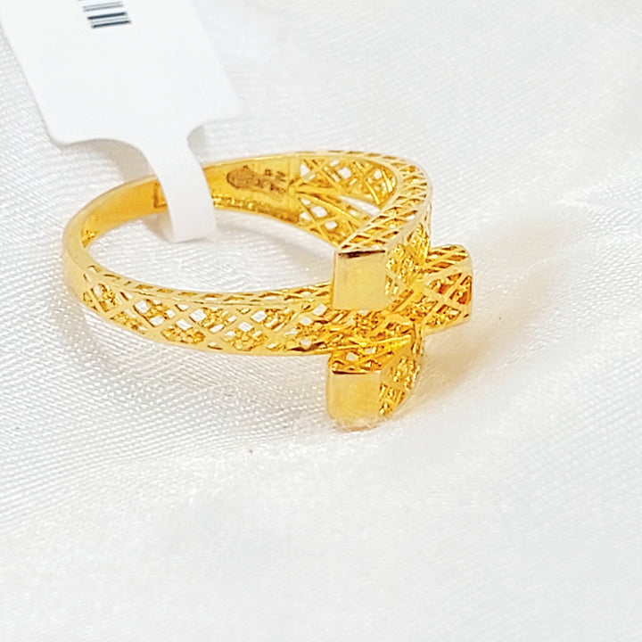 Pyramid Ring Made of 21K Gold by Saeed Jewelry 