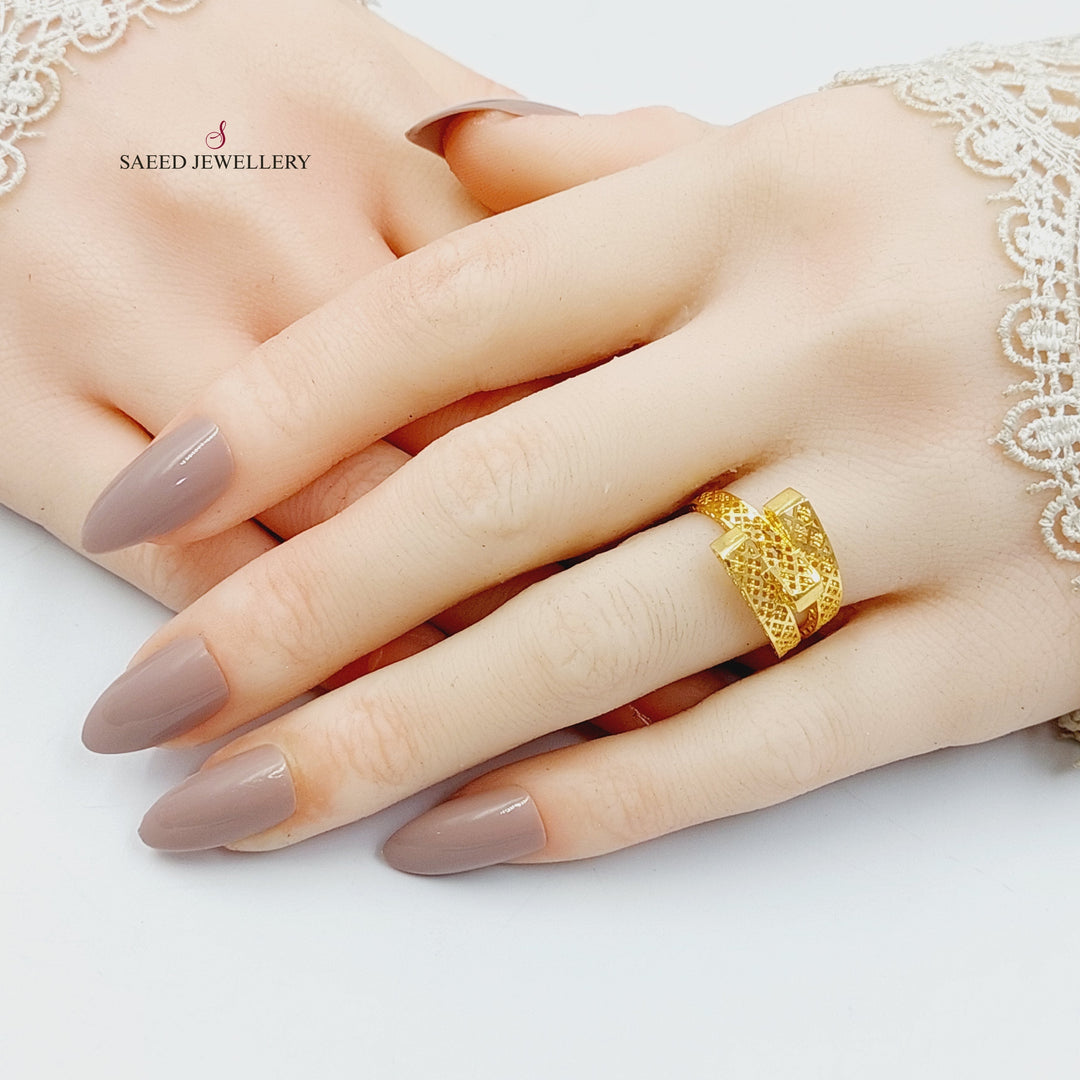 21K Gold Pyramid Ring by Saeed Jewelry - Image 4