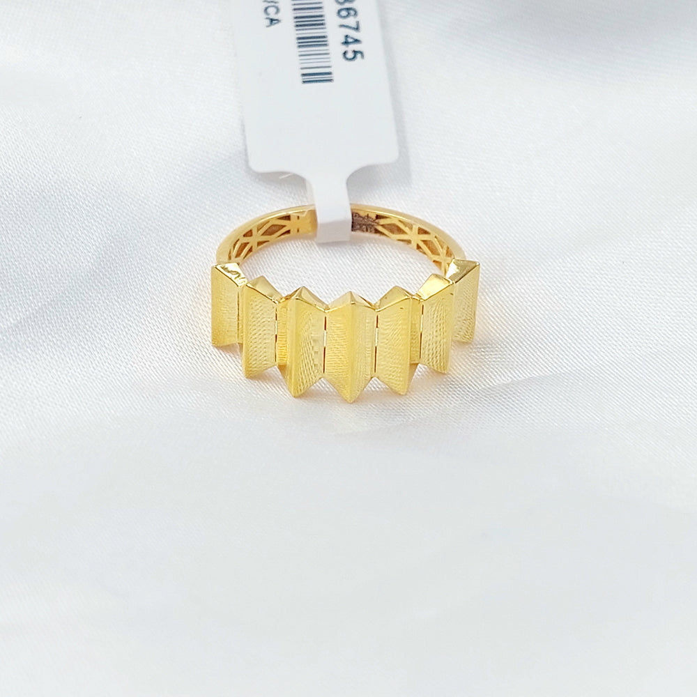 Pyramid Ring Made of 21K Gold by Saeed Jewelry 