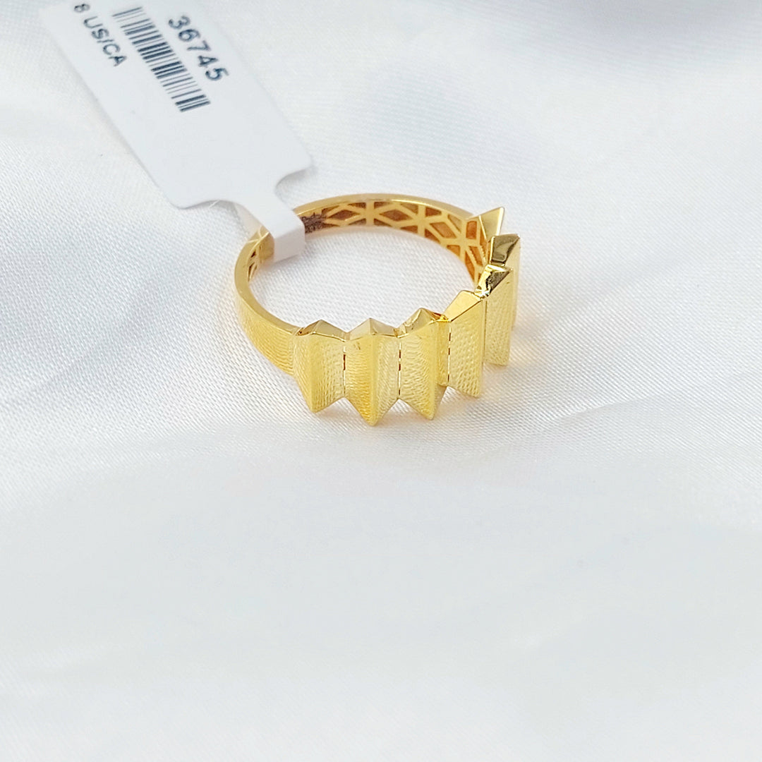 Pyramid Ring Made of 21K Gold by Saeed Jewelry 