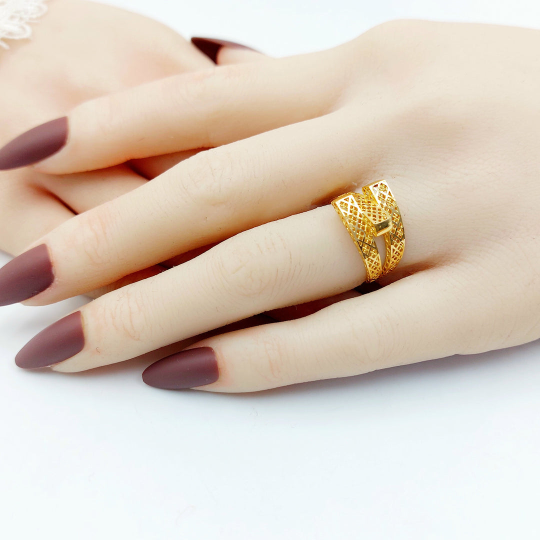 21K خاتم هرم-مجوهرات الشيخ سعيد-Saeed Jewelry 