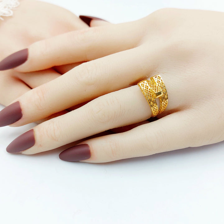 21K خاتم هرم-مجوهرات الشيخ سعيد-Saeed Jewelry 