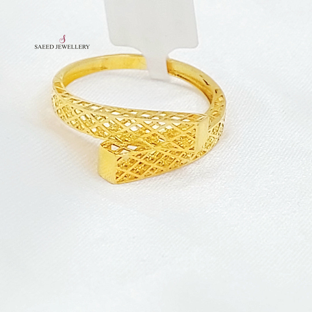 Pyramid Ring Made of 21K Gold by Saeed Jewelry 