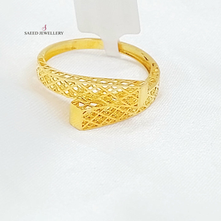 Pyramid Ring Made of 21K Gold by Saeed Jewelry 