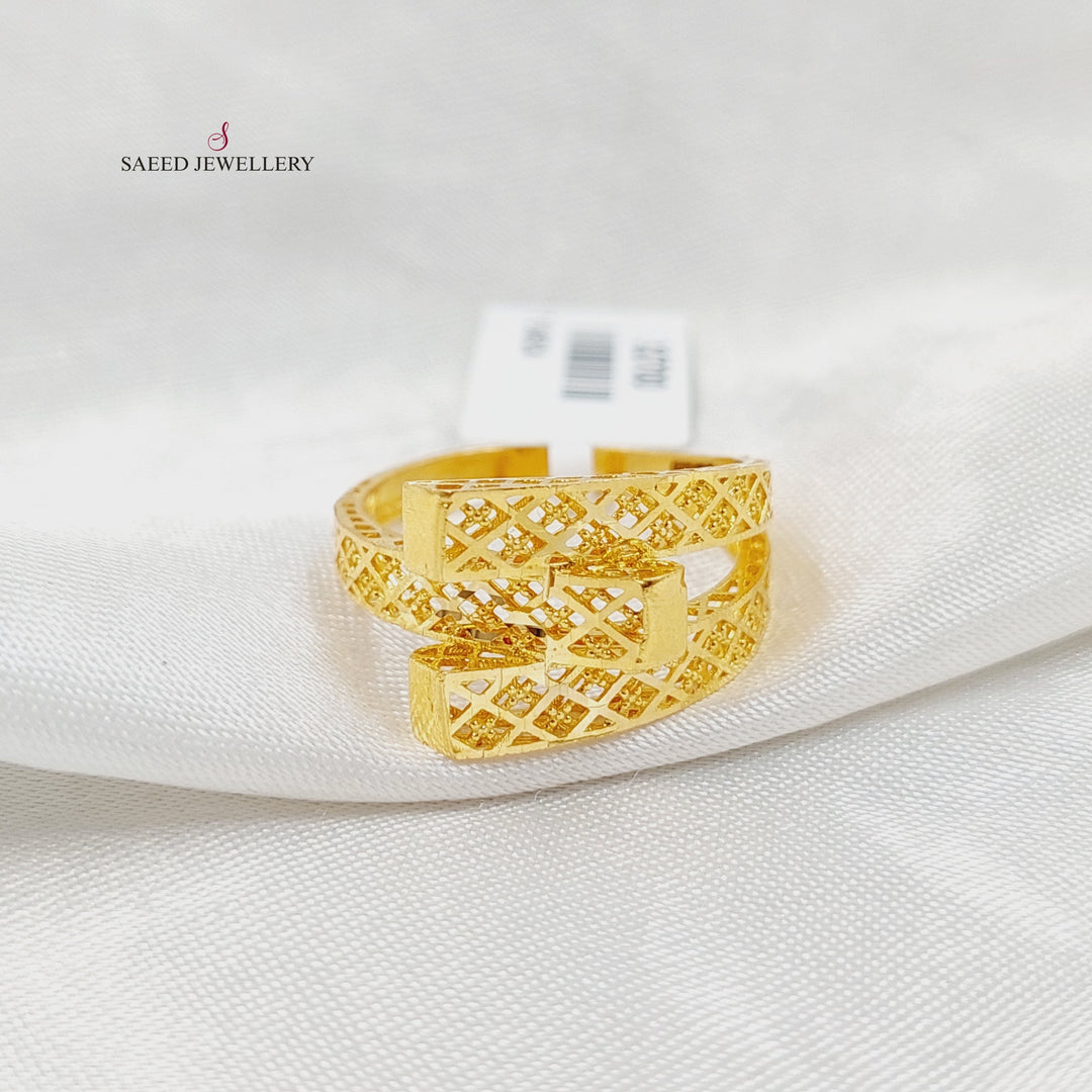 21K Gold Pyramid Ring by Saeed Jewelry - Image 1