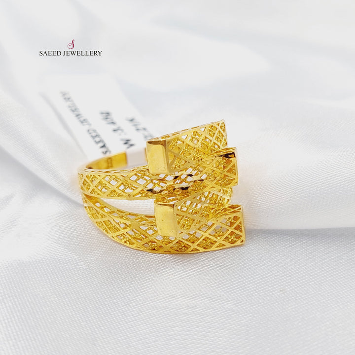 Pyramid Ring Made of 21K Gold by Saeed Jewelry 
