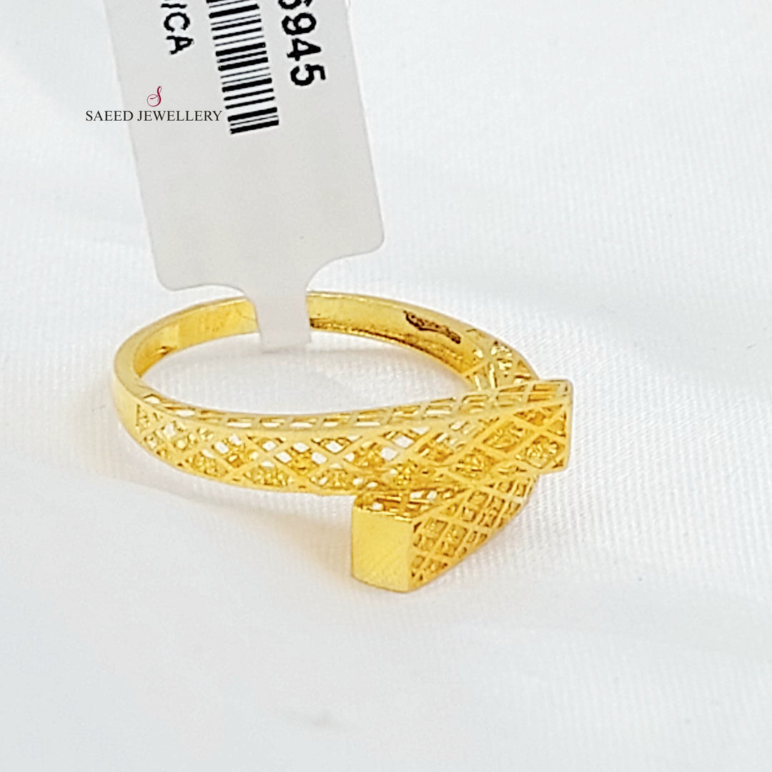Pyramid Ring Made of 21K Gold by Saeed Jewelry 