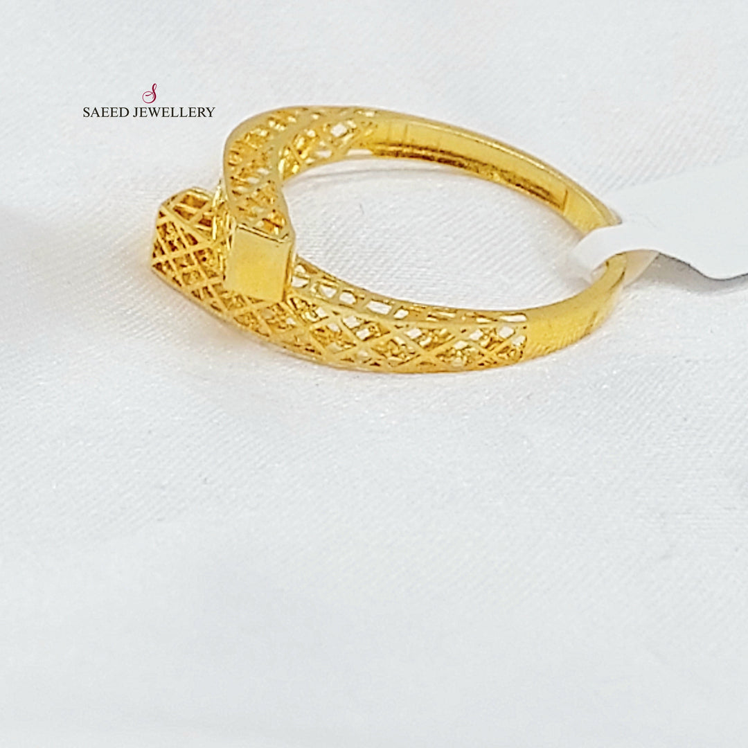 Pyramid Ring Made of 21K Gold by Saeed Jewelry 