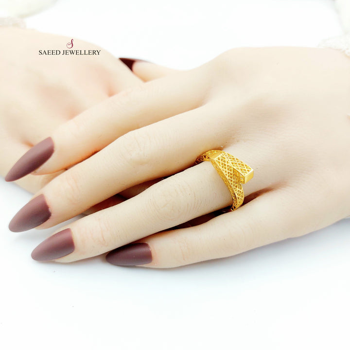 Pyramid Ring Made of 21K Gold by Saeed Jewelry 