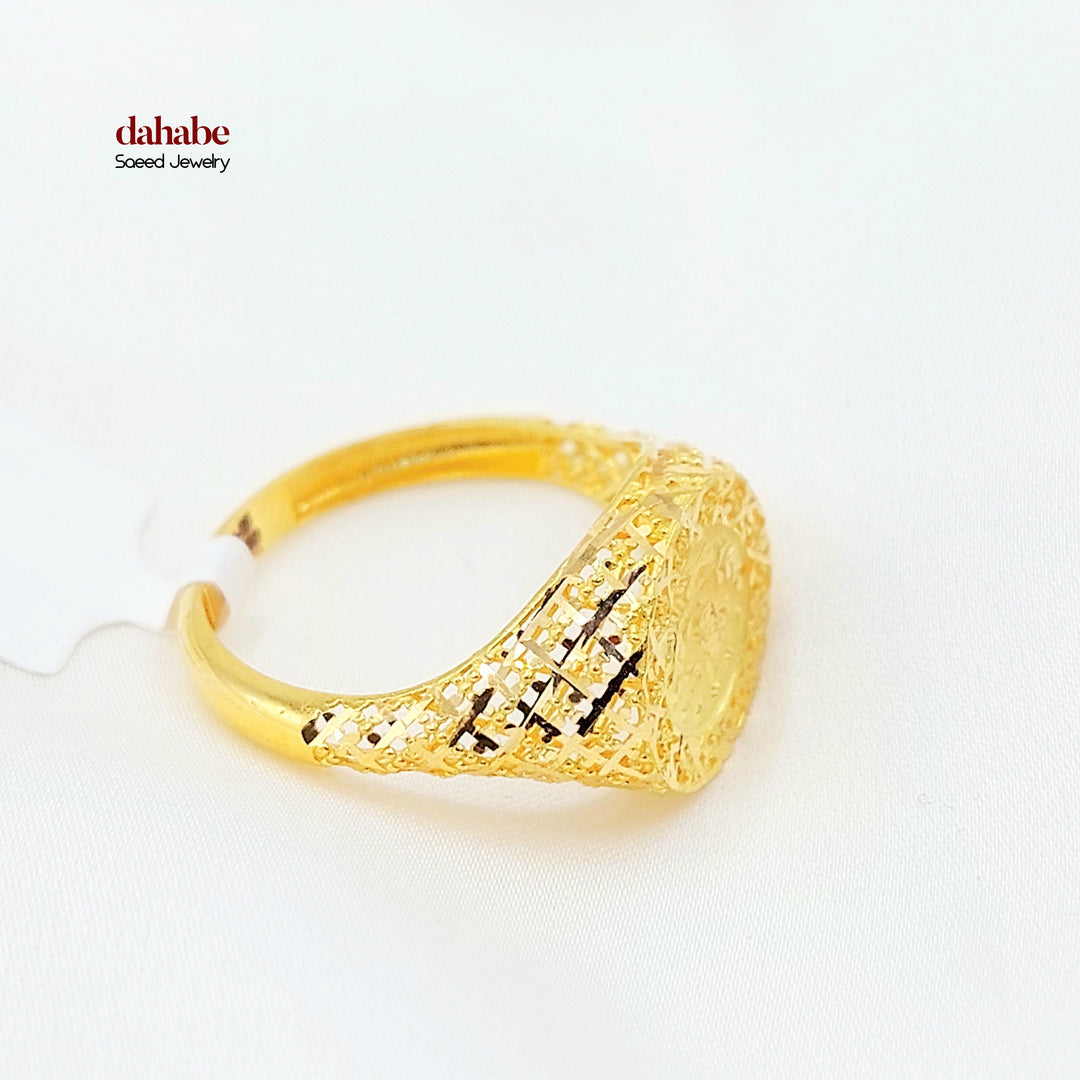 21K Gold Ottoman Coin-Inspired Signet Ring