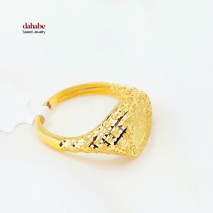 21K Gold Ottoman Coin-Inspired Signet Ring