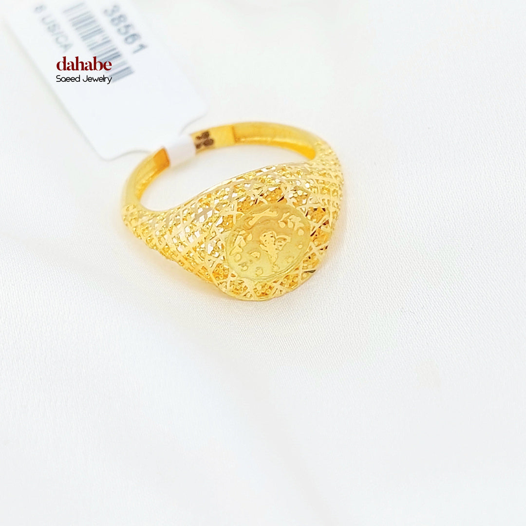 21K Gold Ottoman Coin-Inspired Signet Ring