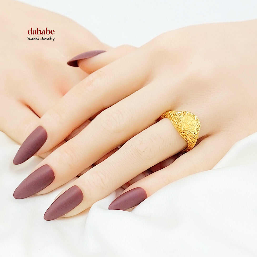 21K Gold Ottoman Coin-Inspired Signet Ring