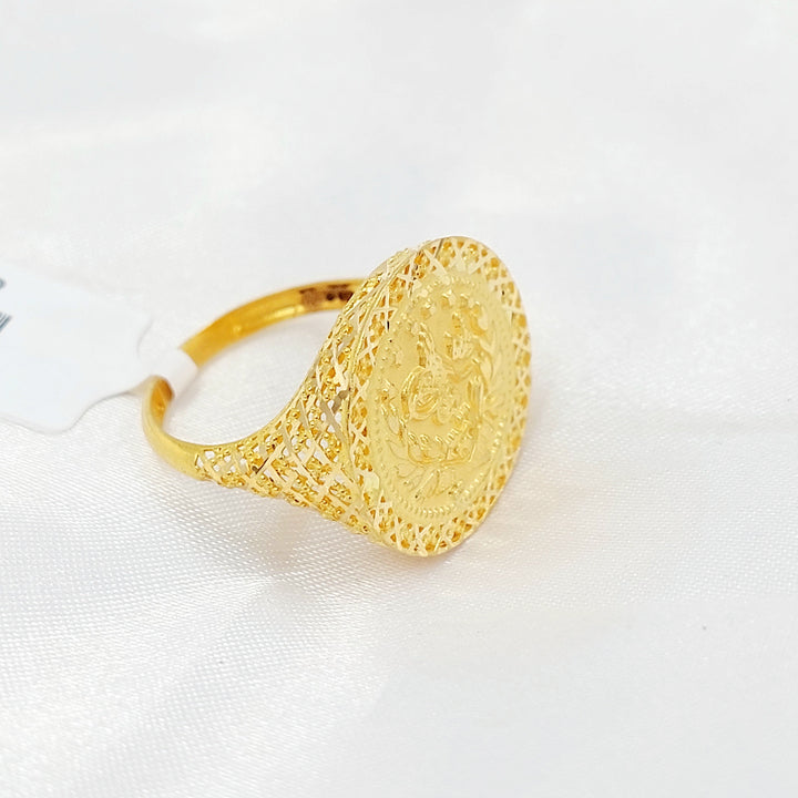 Rashadi Engraved Ring Made of 21K Gold by Saeed Jewelry 