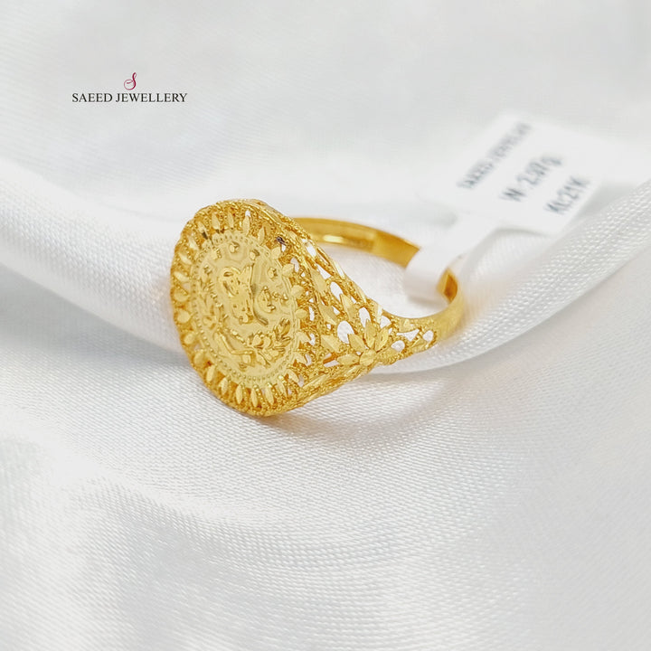 Rashadi Engraved Ring Made of 21K Gold by Saeed Jewelry 