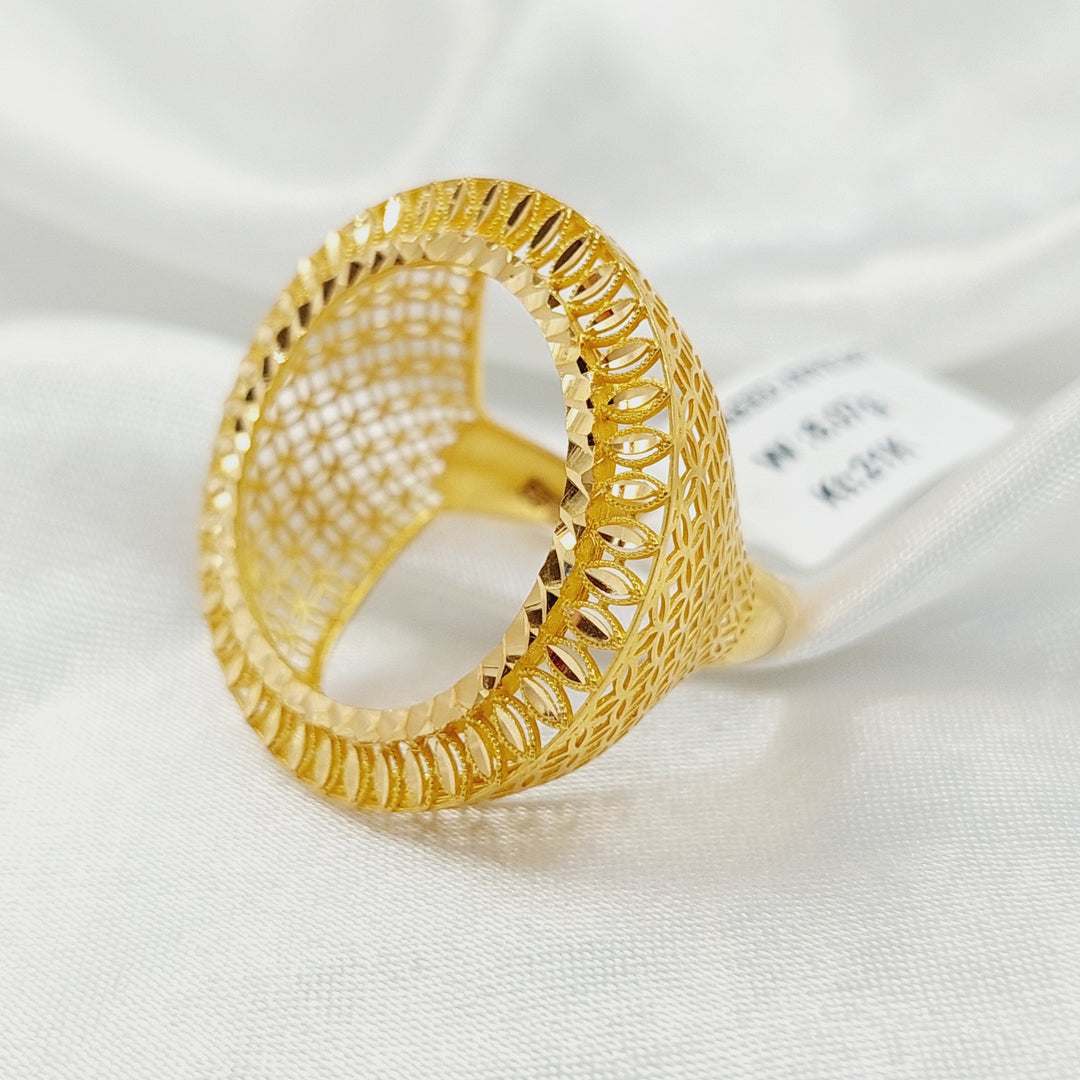 21K خاتم برواز ليرات رشادي-مجوهرات الشيخ سعيد-Saeed Jewelry 