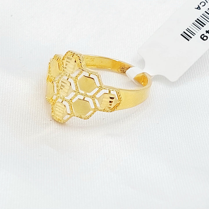 Rhombus Ring Made of 21K Gold by Saeed Jewelry 