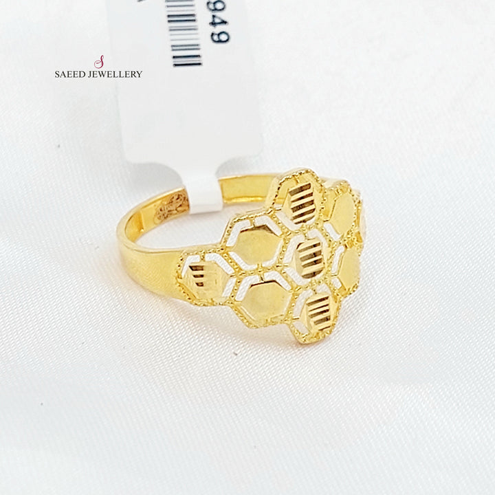 Rhombus Ring Made of 21K Gold by Saeed Jewelry 