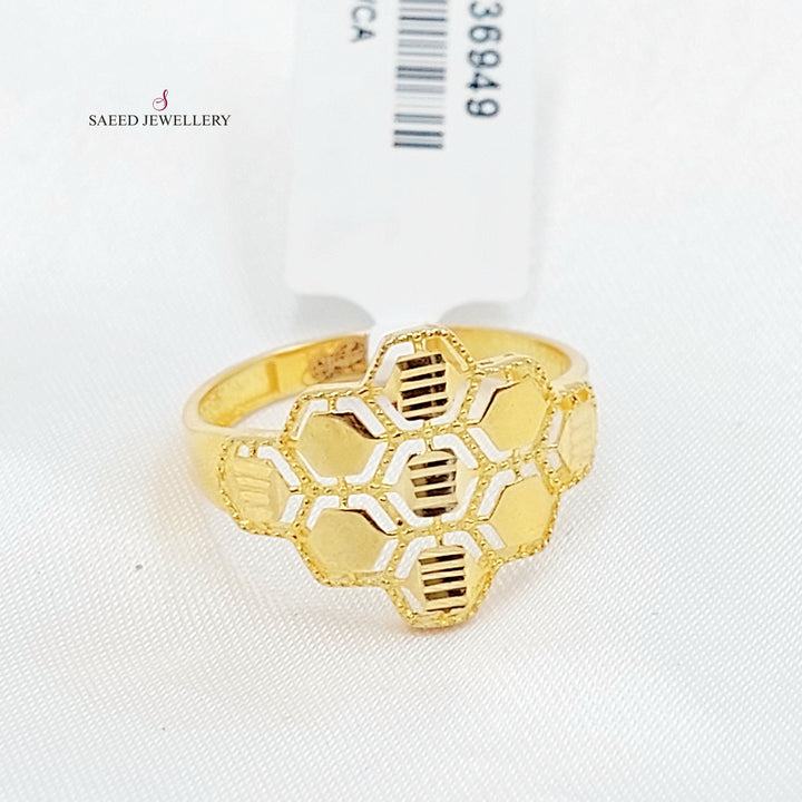 Rhombus Ring Made of 21K Gold by Saeed Jewelry 