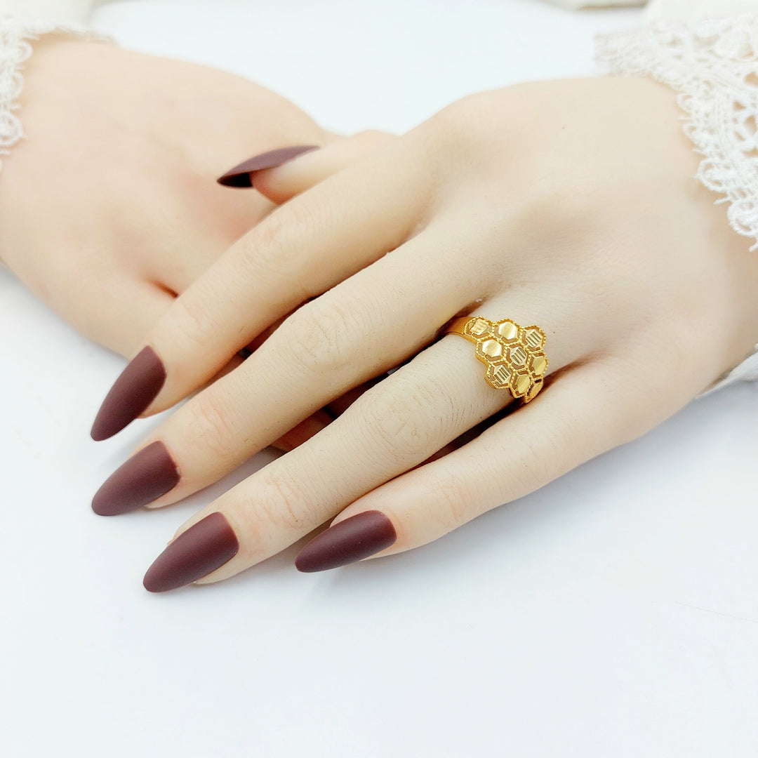 Rhombus Ring Made of 21K Gold by Saeed Jewelry 